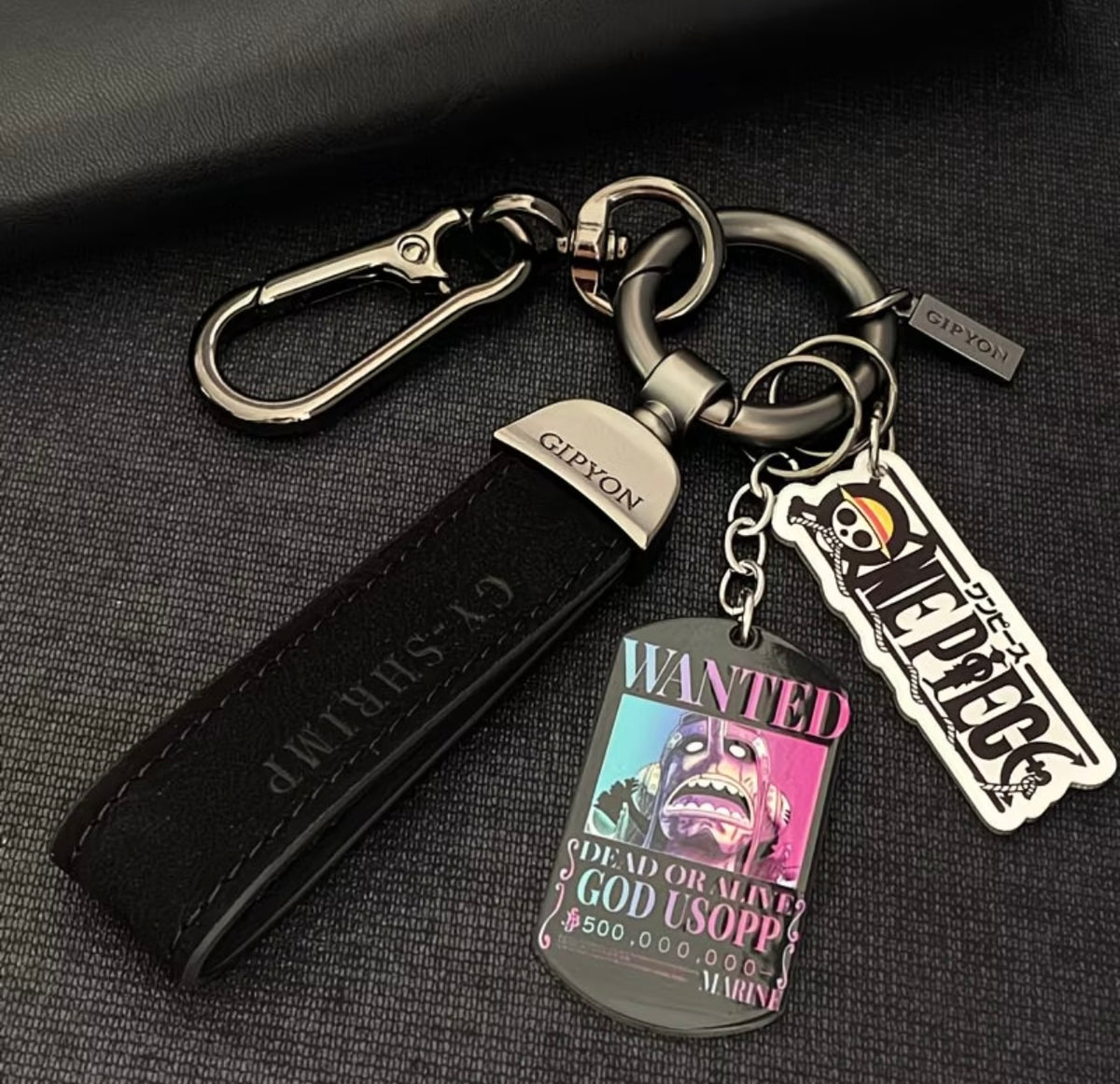 One Piece Merchandise - Luffy, Zoro, Ace Wanted Poster Titanium Steel Military Badge Keychain Pendant for Men & Women Car Keys