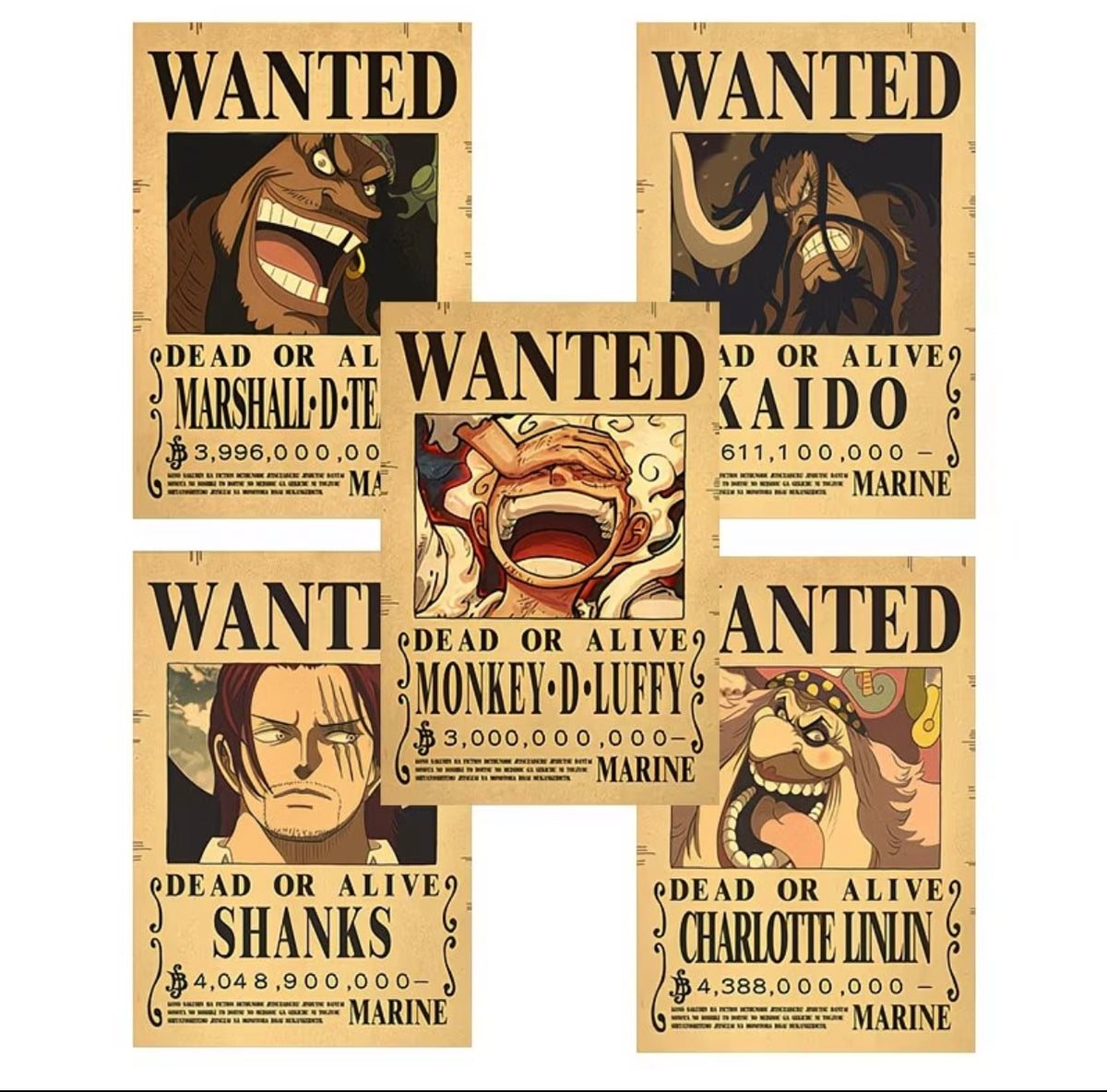 One Piece Merchandise - Luffy, Zoro, Ace Wanted Poster Titanium Steel Military Badge Keychain Pendant for Men & Women Car Keys