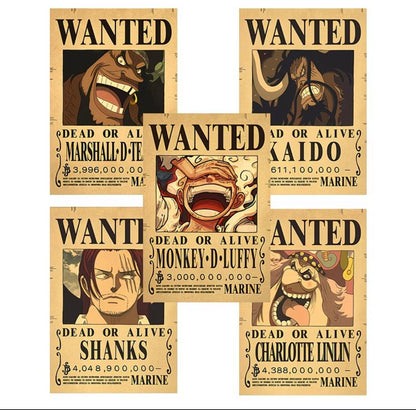 One Piece Merchandise - Luffy, Zoro, Ace Wanted Poster Titanium Steel Military Badge Keychain Pendant for Men & Women Car Keys