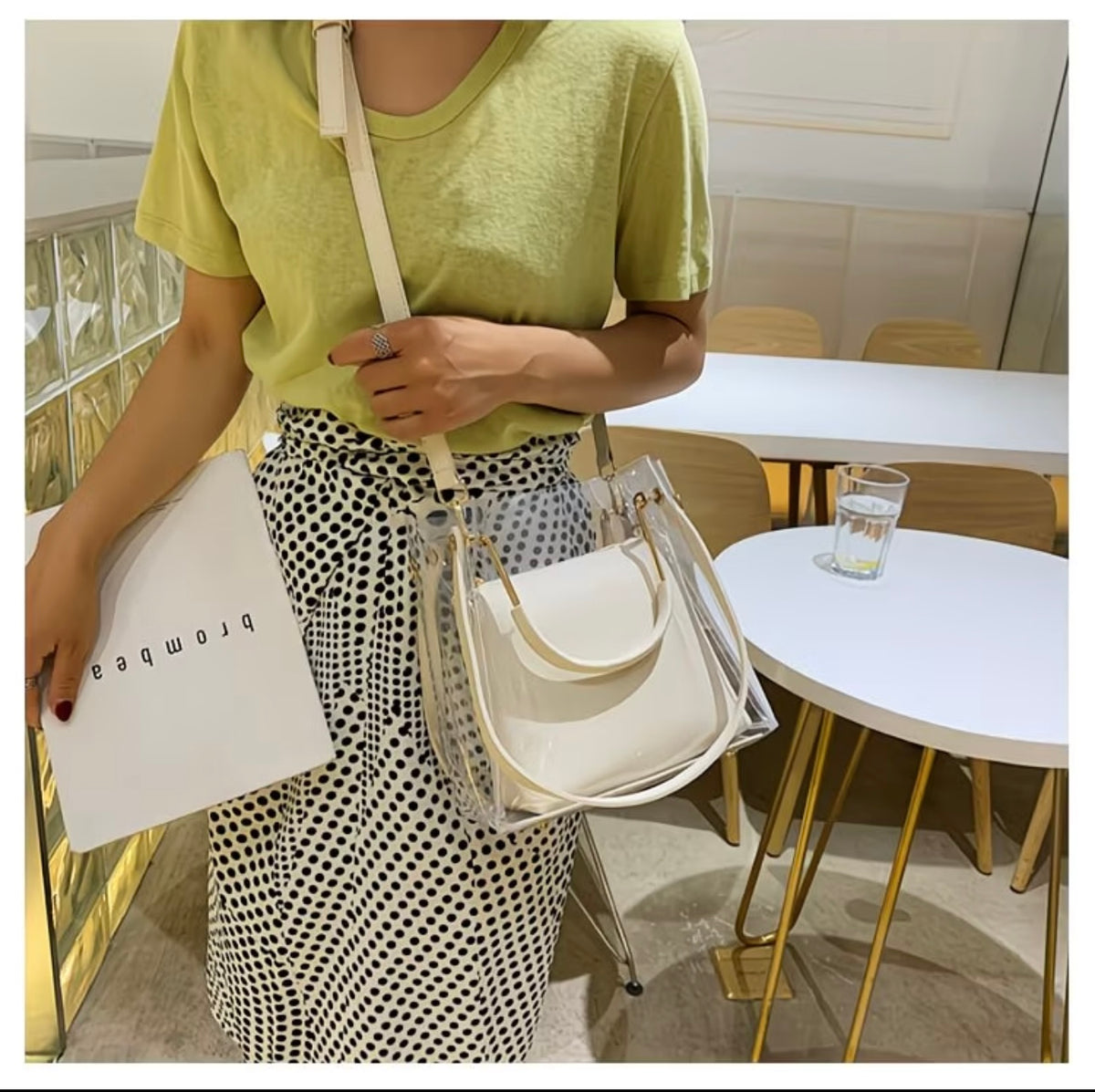 Korean Style Versatile Transparent Jelly Shoulder Bag, Fashionable and Stylish Crossbody Purse