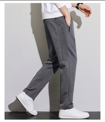 ZLSHIJIA Men's Pure Cotton Sports Pants, Casual Loose-Fit Versatile Tapered Leg Long Pants