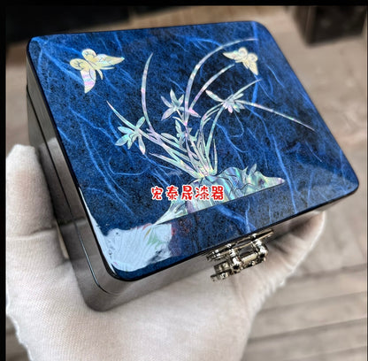 Inlaid Abalone Shell Gift Box, Polished Lacquer Diamond Ring Packaging Box