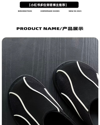 Slip-On Mules for Outdoor
Wear, Thick-Soled Closed-Toe Loafers, Easy-to-Wear Unisex Summer Shoes