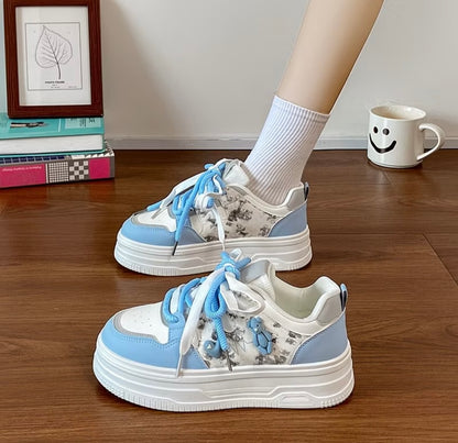 Thick-soled  women's sneakers platform shoes height increase