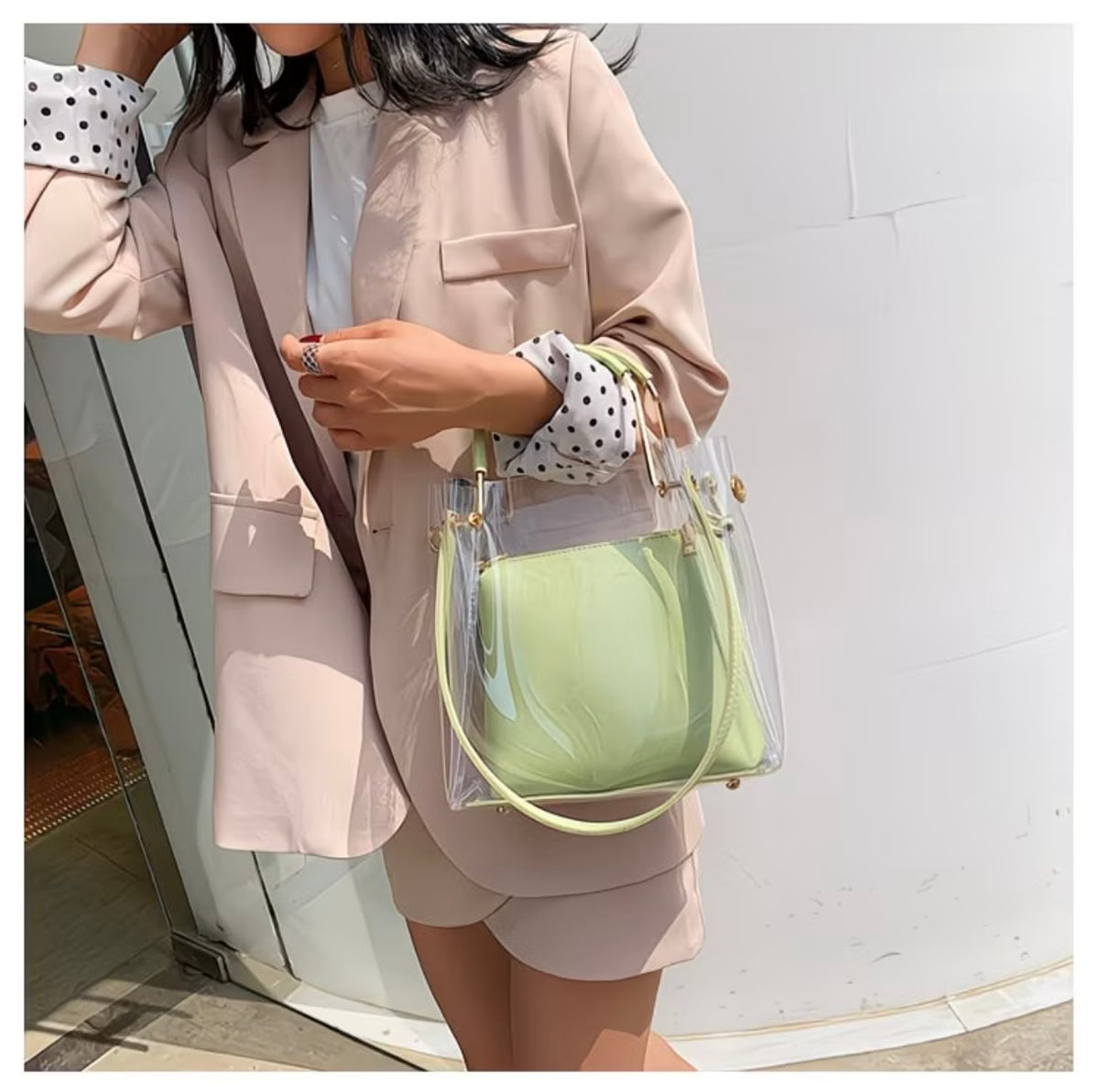 Korean Style Versatile Transparent Jelly Shoulder Bag, Fashionable and Stylish Crossbody Purse