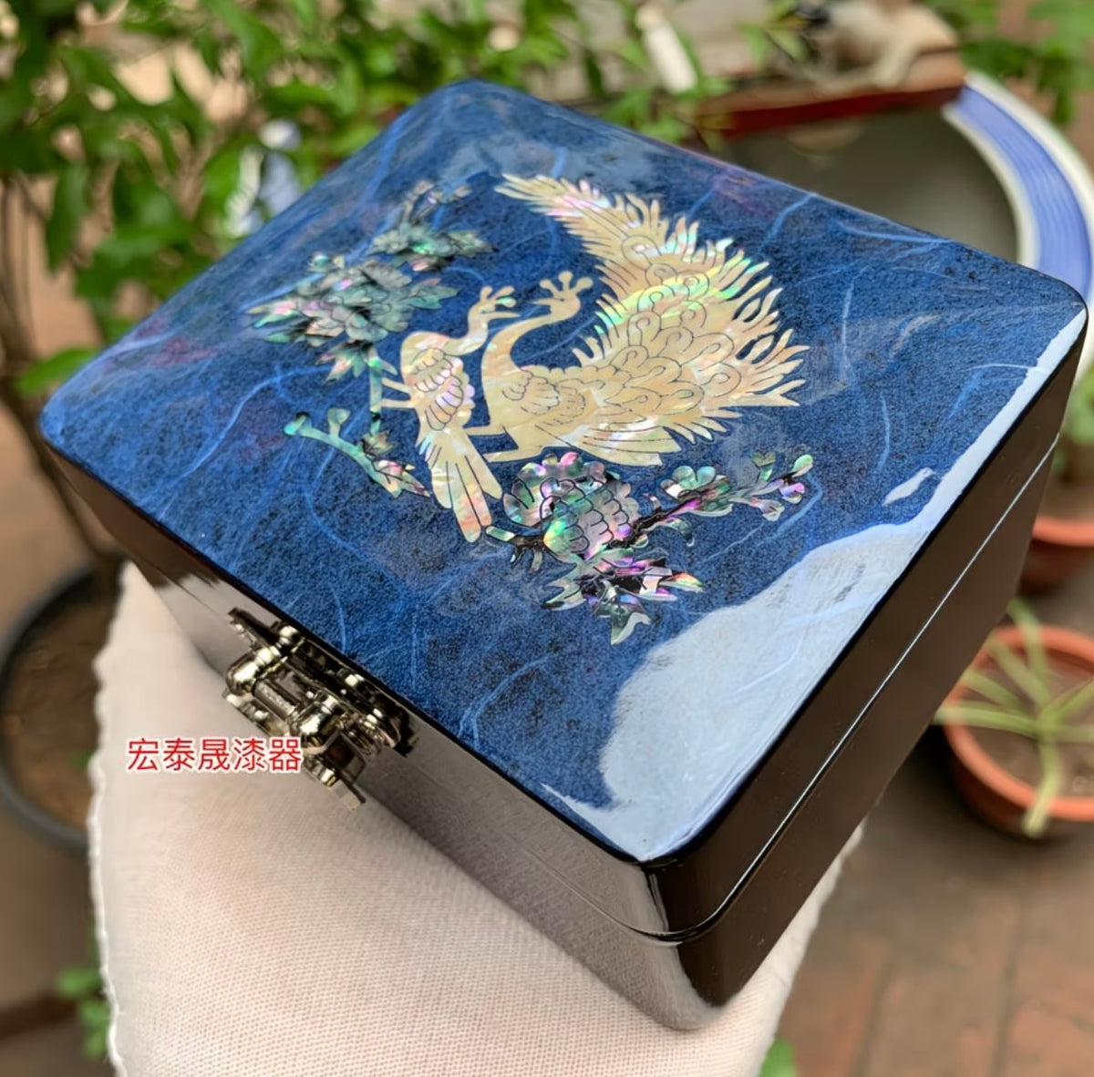 Inlaid Abalone Shell Gift Box, Polished Lacquer Diamond Ring Packaging Box