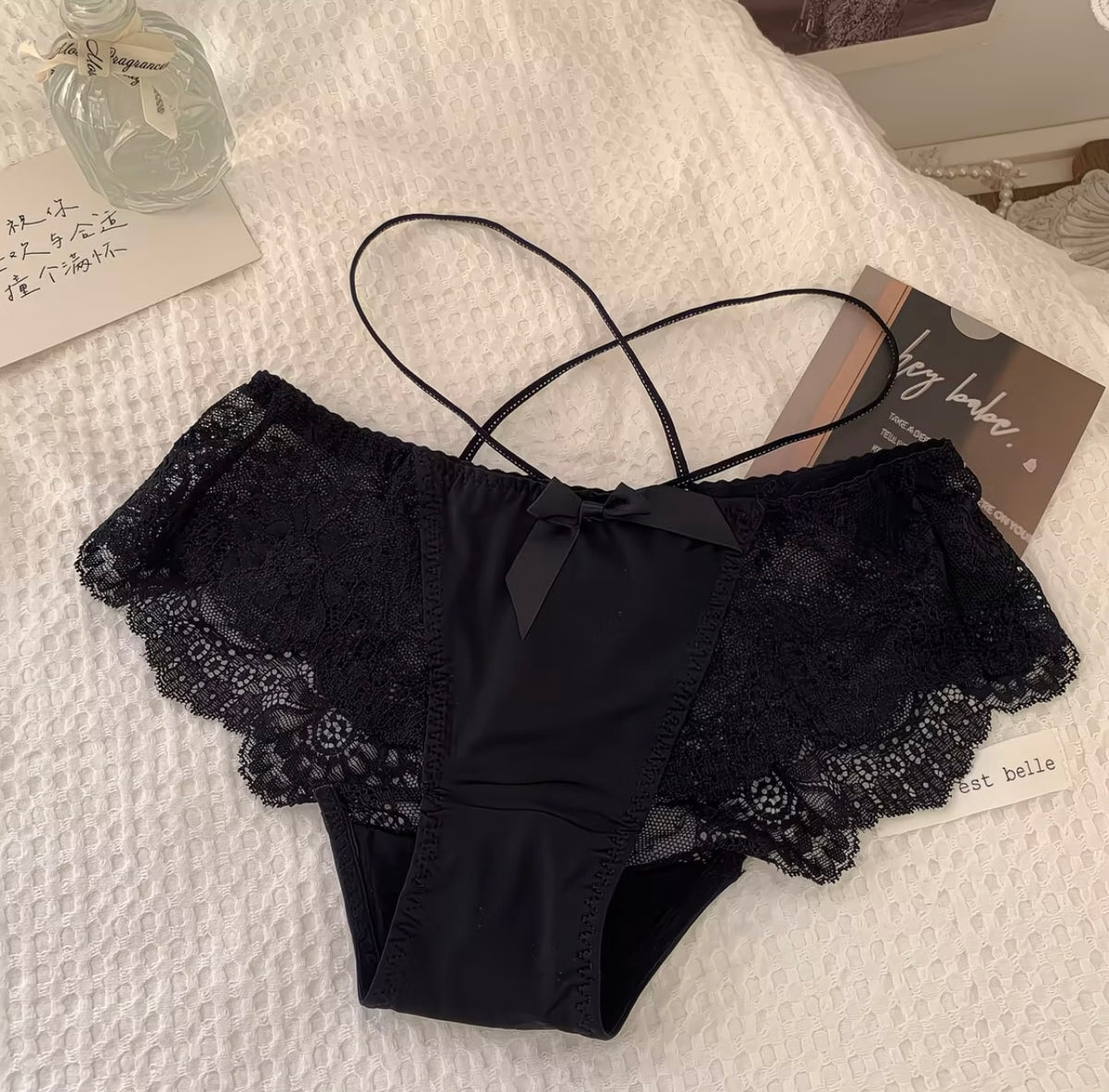 Cross-over Leopard Print Women's Low-Waist Hollow-out Breathable Pure Cotton Panties