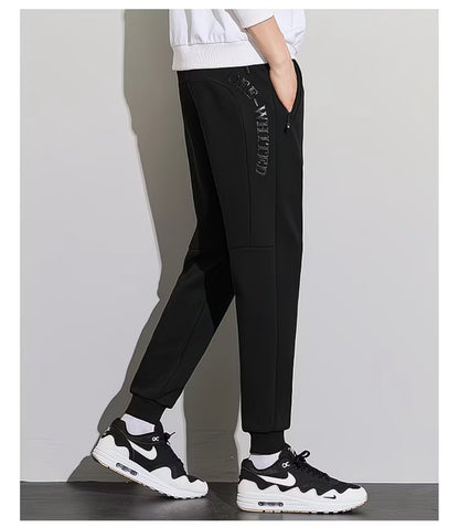 ZLSHIJIA Men's Pure Cotton Sports
Pants, Casual Loose-Fit Versatile Tapered Leg Long Pants