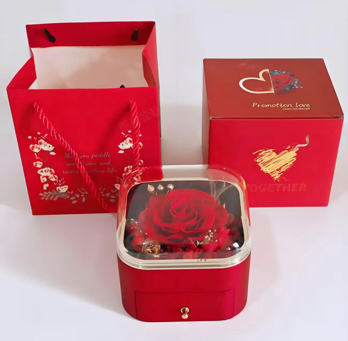 Rose Preserved Flower Jewelry Box - Acrylic Gift Box for accessories - Empty Box for gifts 🎁