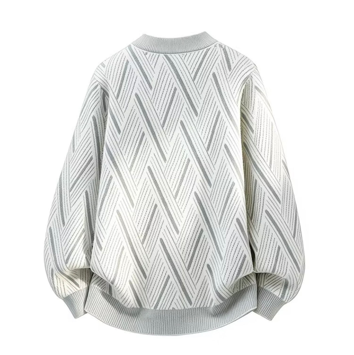 Premium Diamond Pattern Knitwear, Fashion Brand Faux Mink Fleece Thick Warm Woolen Pullover for Winter