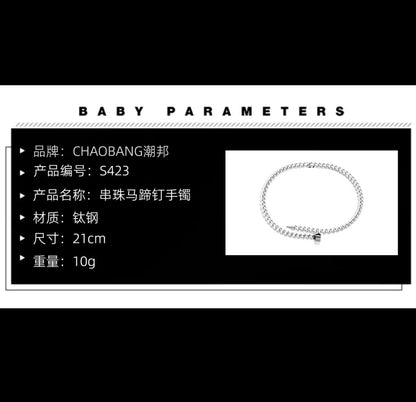 ChaoBang Beaded Water Chestnut Studded Bracelet for Men