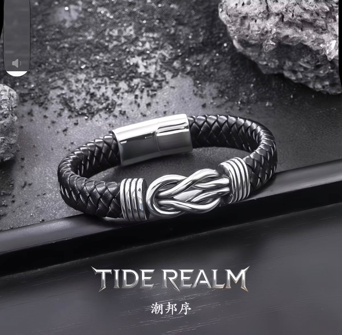 ChaoBang Punk Retro Bracelet for Men, Hip-Hop Style Leather Wristband with Magnetic Clasp