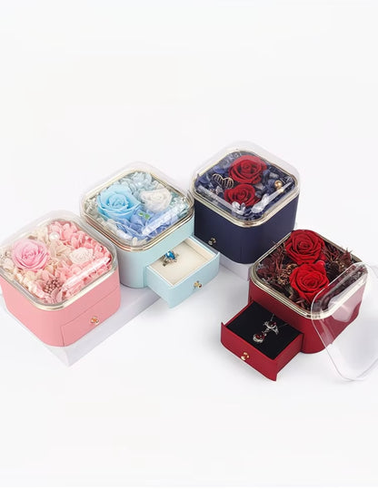 Rose Preserved Flower Jewelry Box - Acrylic Gift Box for accessories - Empty Box for gifts 🎁