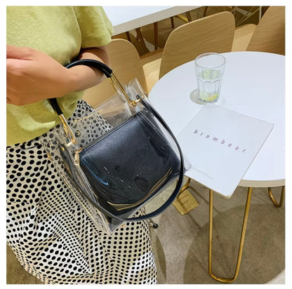 Korean Style Versatile Transparent Jelly Shoulder Bag, Fashionable and Stylish Crossbody Purse
