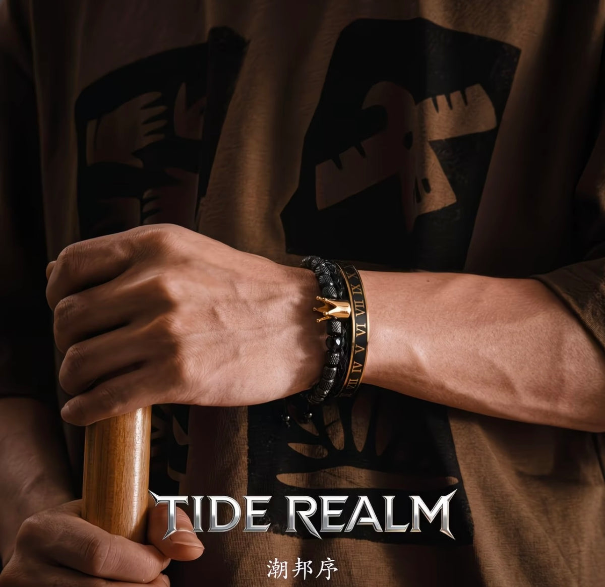ChaoBang Crown Beaded Stackable Bracelet for Men 👑