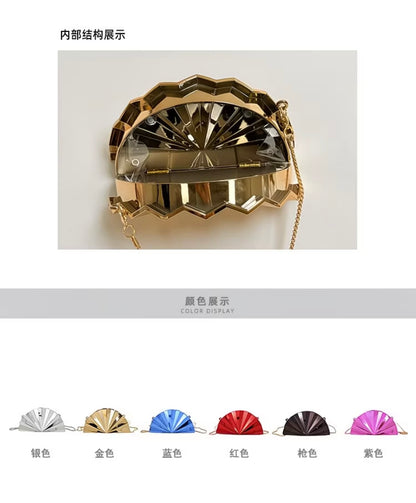 New European Cross-border Style Unique Fan-shaped Clutch for women