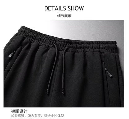 ZLSHIJIA Men's Pure Cotton Sports
Pants, Casual Loose-Fit Versatile Tapered Leg Long Pants