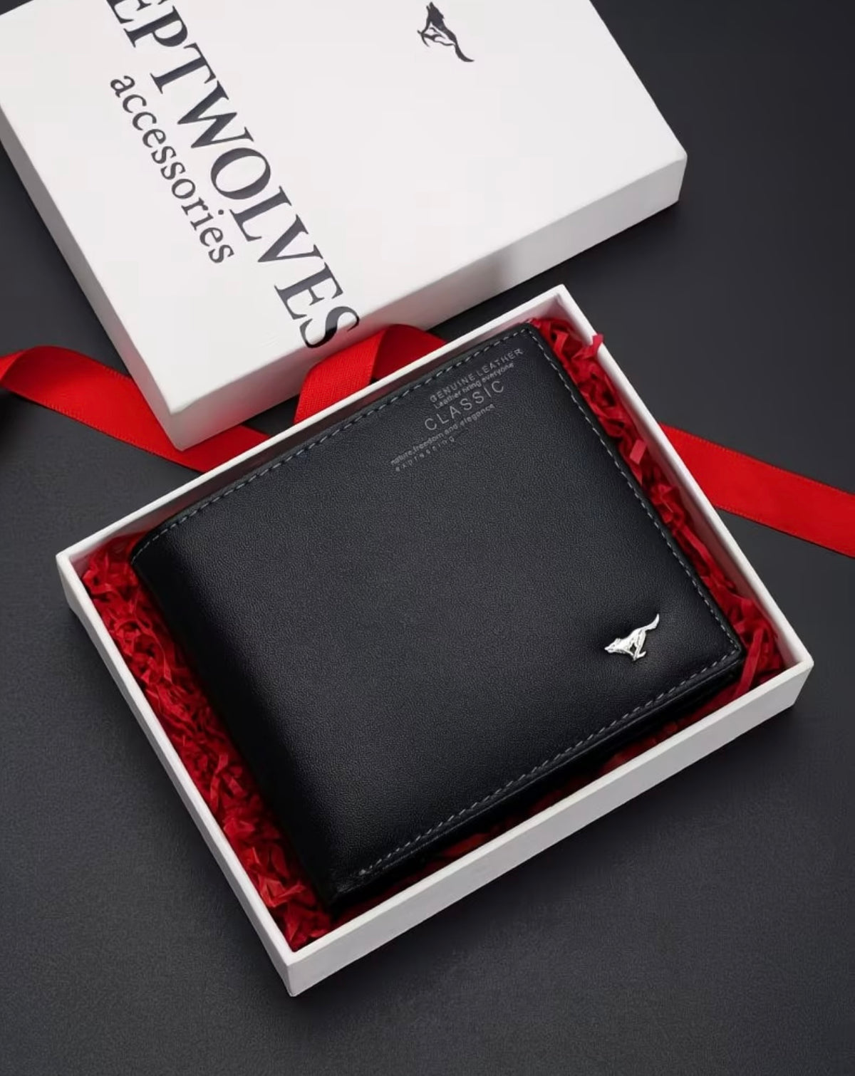 Septwolves Men's Genuine Leather
Wallet - Stylish, Versatile Purse for Students, Young / Adults