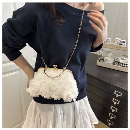 Trendy Versatile Locking Clasp Rose Shoulder Crossbody