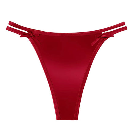 Silky-smooth, comfortable to wear ~ Satin lace sexy low-waist panties for women summer girls' silk-crotch briefs