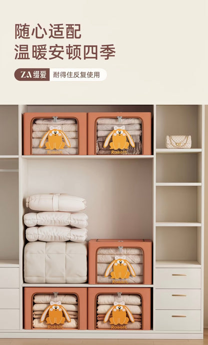Clothing Storage Box, Large Capacity Foldable Fabric Organizer