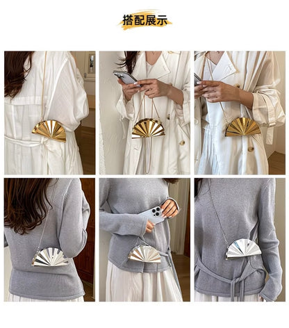 New European Cross-border Style Unique Fan-shaped Clutch for women