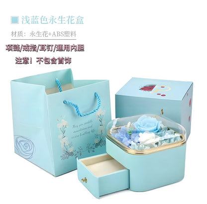 Rose Preserved Flower Jewelry Box - Acrylic Gift Box for accessories - Empty Box for gifts 🎁