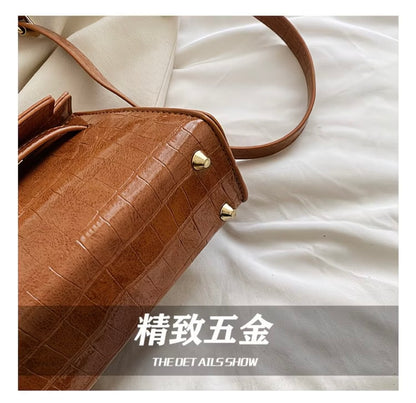 Crossbody Bag - Versatile Small Square Shoulder Bag, French-style Premium Genuine Leather Light Luxury Vintage Women's Handbag