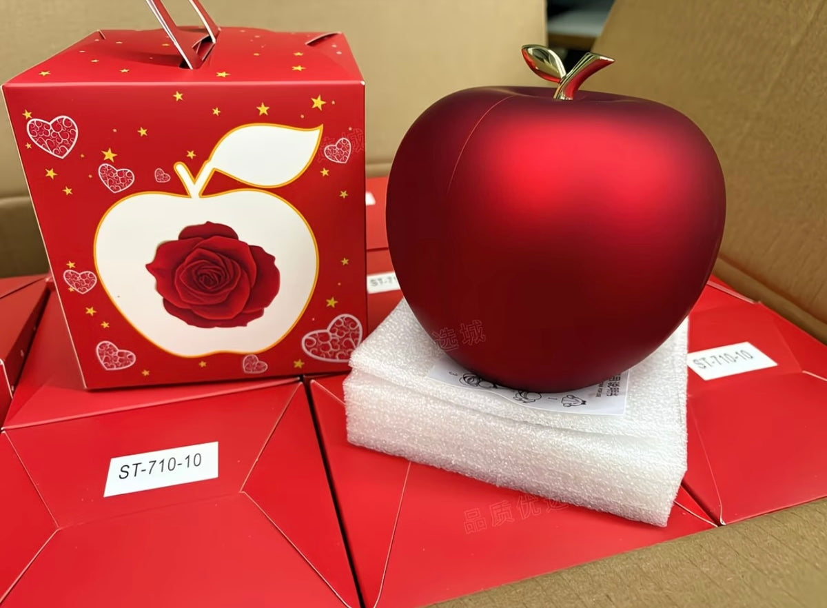 Romantic Rose Apple-Shaped Jewelry Box Gift Set