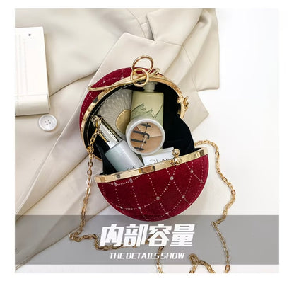 Glamorous stone work Crossbody Bag Versatile Chain Ball-Shaped Small Round Purse