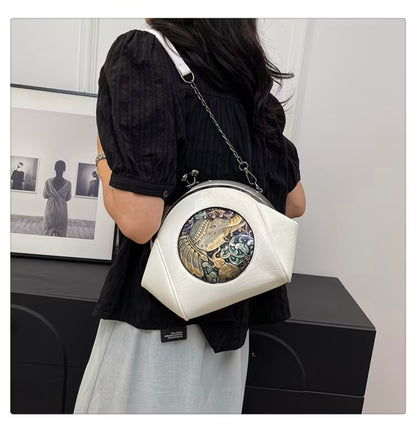 Vintage Clasp Shell-Shaped Crossbody Shoulder
Bag, Versatile