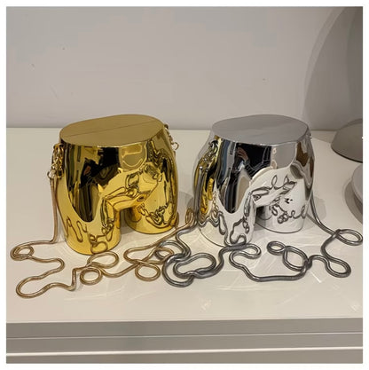 Super Popular Quirky Butt-Shaped funny Metal Bag for Women