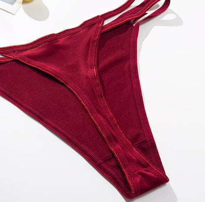 Silky-smooth, comfortable to wear ~ Satin lace sexy low-waist panties for women summer girls' silk-crotch briefs