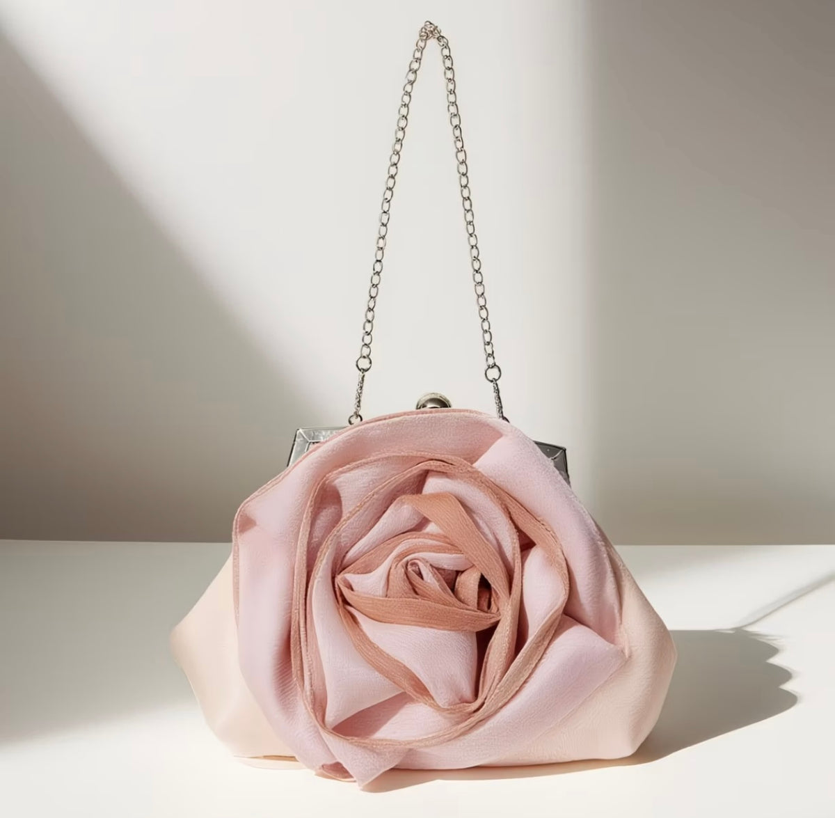 Satin Evening Clutch - Europian Style rose premium clossbody purse