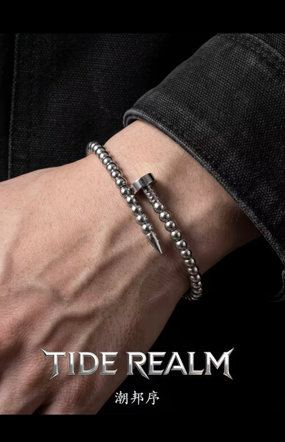 ChaoBang Beaded Water Chestnut Studded Bracelet for Men