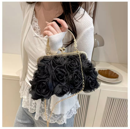 Trendy Versatile Locking Clasp Rose Shoulder Crossbody