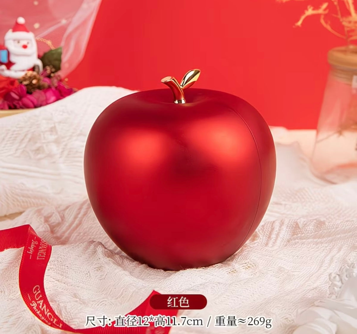 Romantic Rose Apple-Shaped Jewelry Box Gift Set