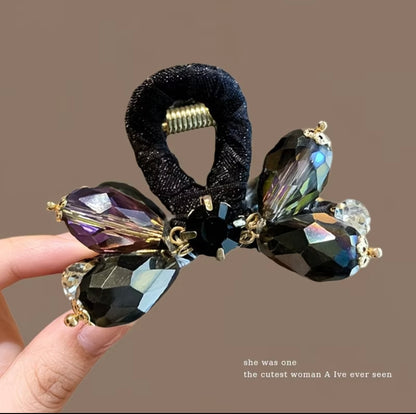 Luxury Pink Crystal Hair Clip for Women- Elegant Look, Suitable for Thin Hair, Half-Up Hairstyle Back of Head Hair Accessory 🦋