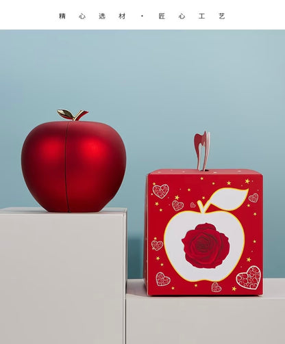 Romantic Rose Apple-Shaped Jewelry Box Gift Set