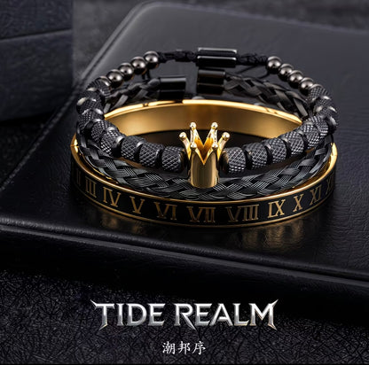ChaoBang Crown Beaded Stackable Bracelet for Men 👑