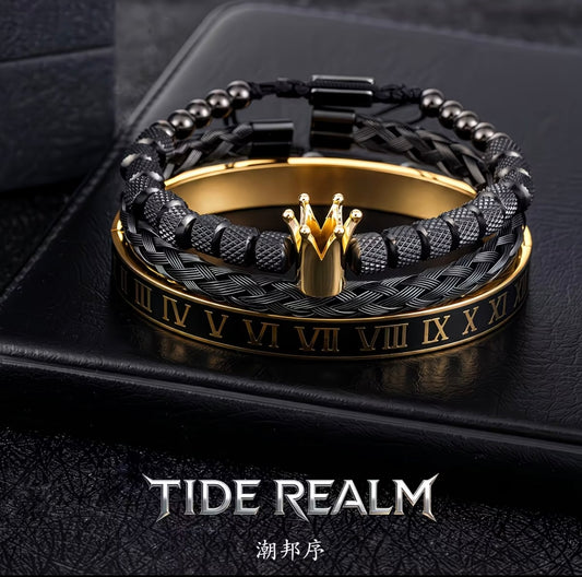 ChaoBang Crown Beaded Stackable Bracelet for Men 👑
