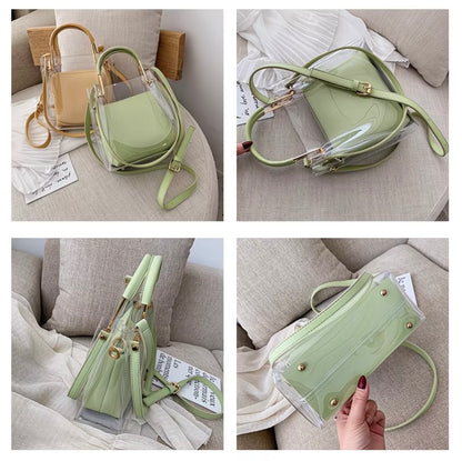 Korean Style Versatile Transparent Jelly Shoulder Bag, Fashionable and Stylish Crossbody Purse