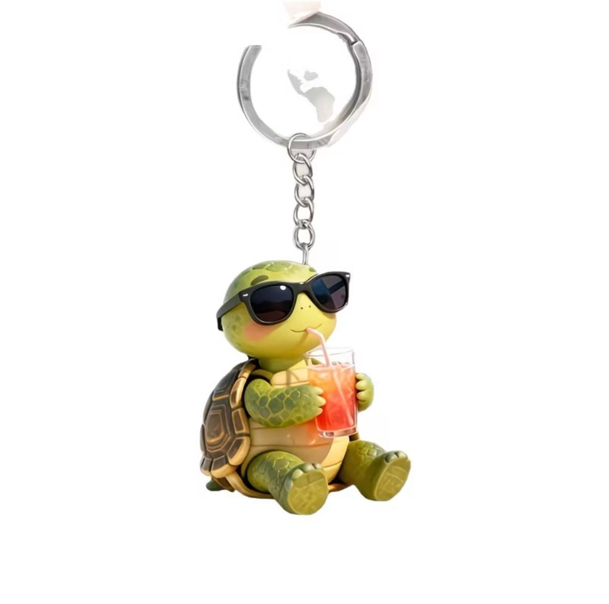 Creative Cartoon Turtle Drinking Beverage Keychain Hanging Ornament